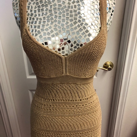 Guess Sultry Crochet Gold Dress - Picture 4 of 10
